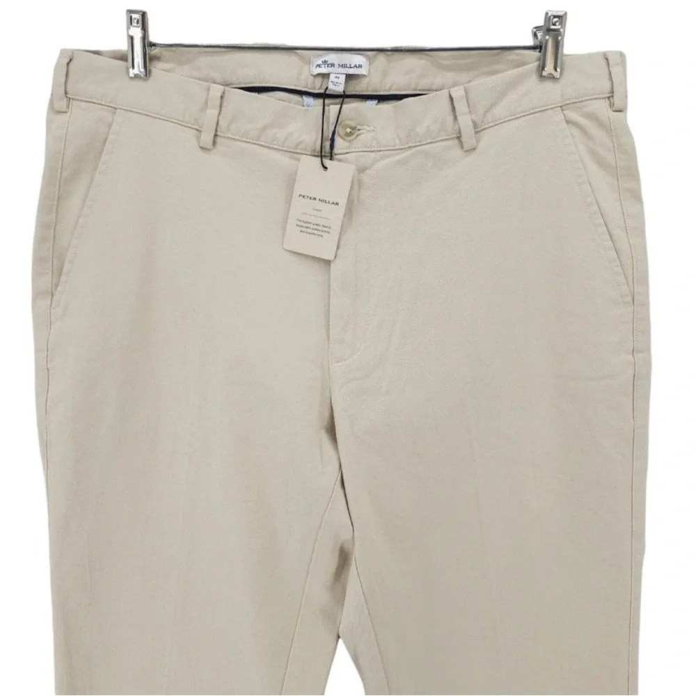 NWT Peter Millar Pants Sz 40 Crown Pilot Twill Flat Front Trouser Chinos‎ Stone